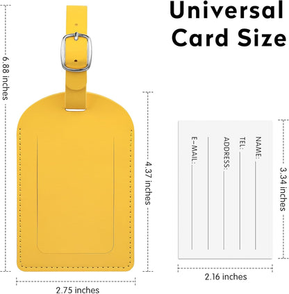 4-Piece Luggage Tags for Suitcase Travel Bag Labels Privacy Protection Luggage Tag for Baggage PVC Baggage ID Label Tags Yellow