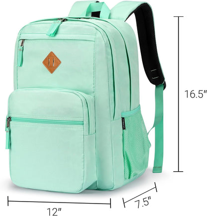 ZORFIN 26L Backpack for College, and Travel: Water Resistant Bookbag - Mint