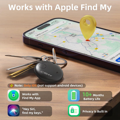 Esky Bluetooth Tracker Tag, Smart Luggage Tracker Compatible with Apple Find My APP (Only for iOS, Not for Android), Key Finder and Item Locator for Luggage, Backpack, Suitcases, Pets, Wallet