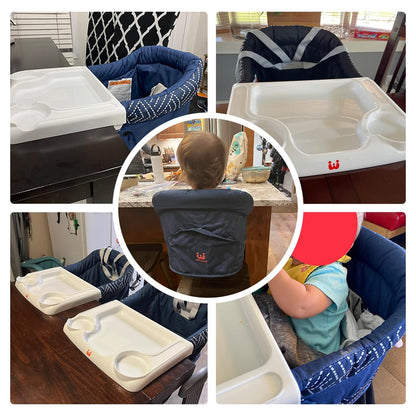MTWML Hook On High Chair with Tray,Portable Baby High Chair That Attaches to Table,Clip On Fast Table High Chair for Babies and Toddlers.Baby Feeding Seat for Dining Table and Counter (Pure-Black)
