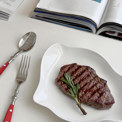 20-Piece Silverware Set for 4, High-end Everyday Flatware Set, Red Handles Cutlery Set, Retro Stainless Steel Forks and Spoons, Mirror Finished Utensil for Home Restaurant, Dishwasher Safe