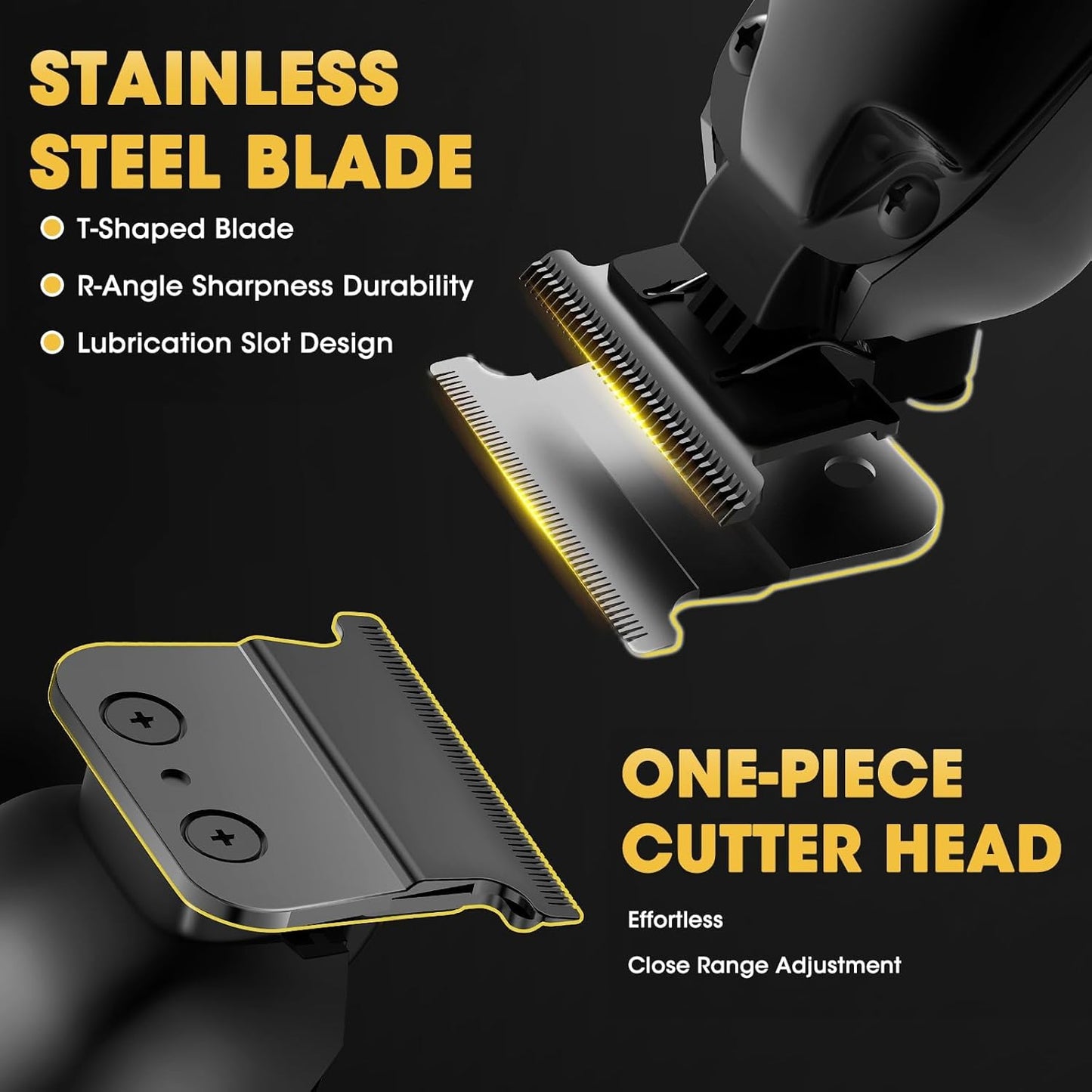 4 in 1 Hair Clippers for Men, Professional T-Blade Trimmer, Electric Foil Shaver, Nose Hair Trimmer, Cordless, LCD Display, Grooming Kit(Black)