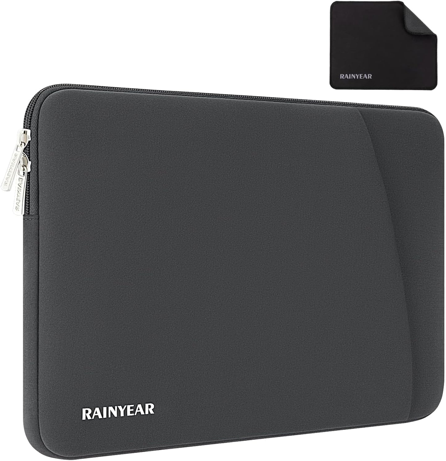 RAINYEAR Laptop Sleeve Case with Front Pocket, 13.3 Inch Protective Portable Case Briefcase Laptop Bag Cover Compatible with MacBook Air/Pro 13-13.3 inch, MacBook Pro/Max 14 inch, Gray