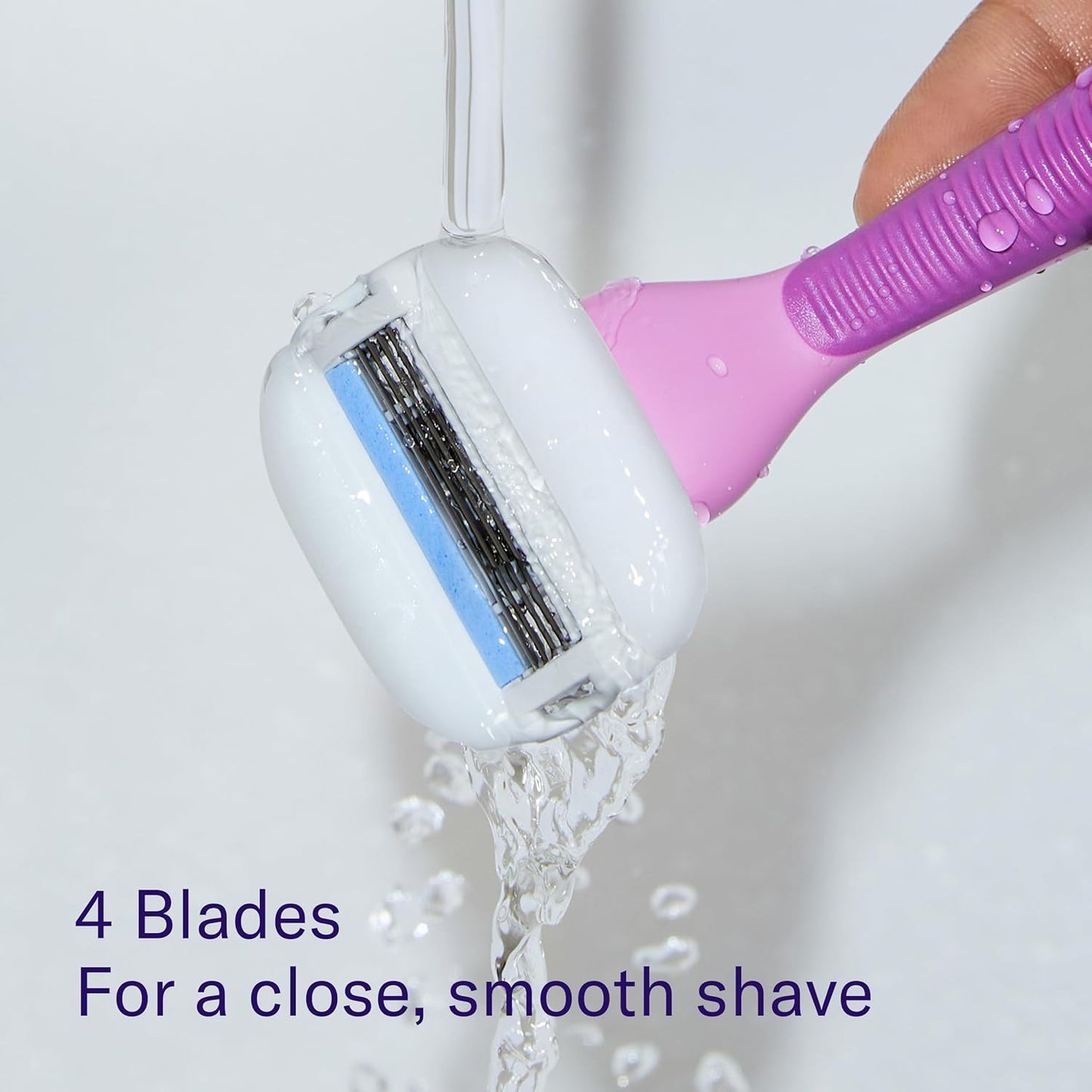 Flamingo Moisture Plus Women's Razor Set - Razor Handle, Blade Refill, and Shower Holder - Fig