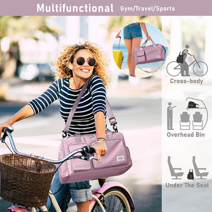 NPBAG Women Travel Duffel, Multi Functional Large Expandable Weekender Carry-on Tote, Gym Workout Overnight Bag, Mommy Hospital Bag for Labor and Delivery