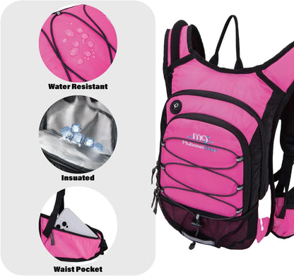 15L Insulated Hydration Backpack Pack with 2L Water Bladder Lightweight Hiking Backpack Bag for Women Men Daypack for Hiking Running Festival Camping Biking