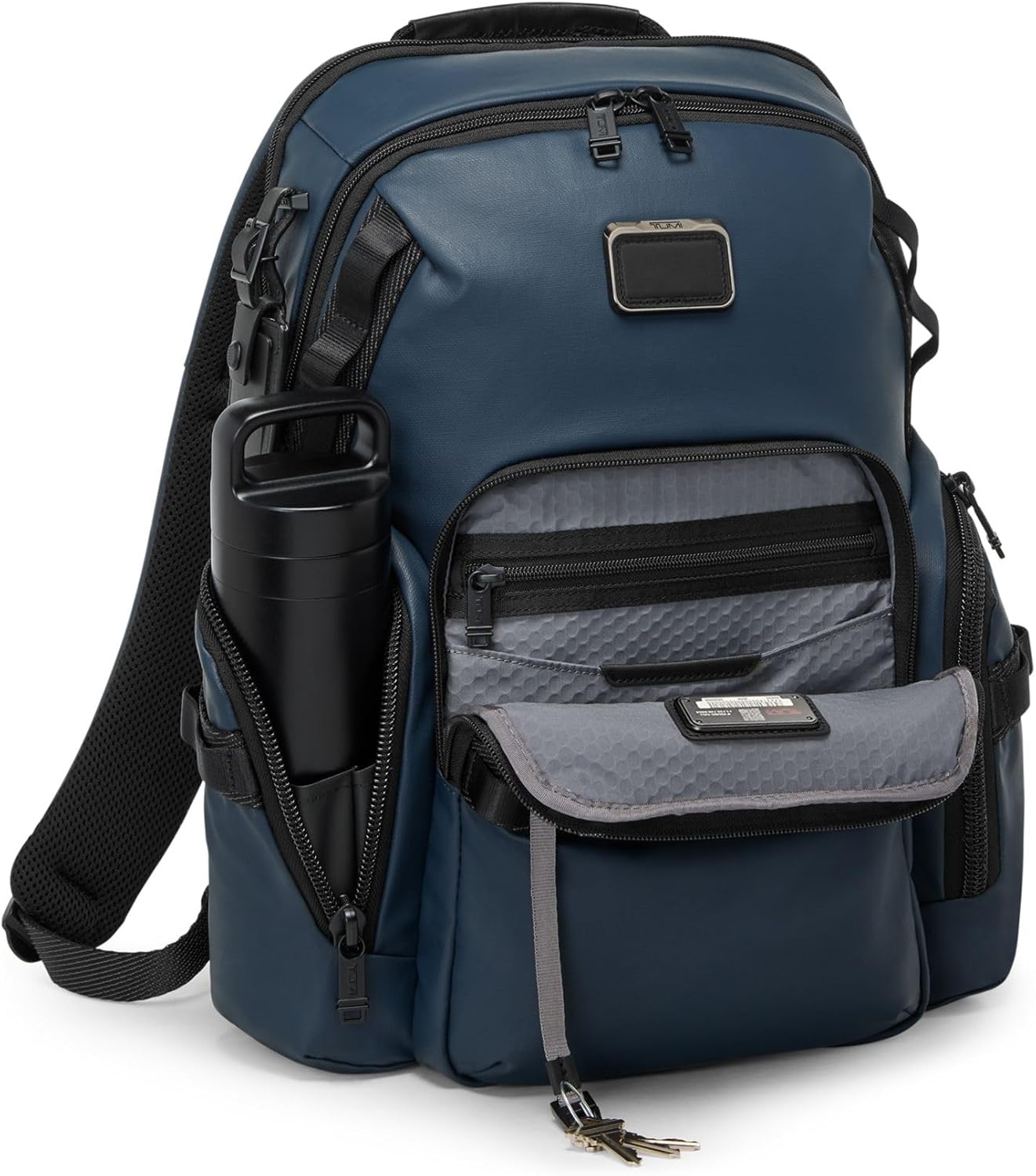 TUMI - Alpha Bravo Navigation Backpack - Everyday Travel Backpack - Fits Up to 15" Laptop - 16.0" X 14.0" X 7.3" - Navy Coated Canvas