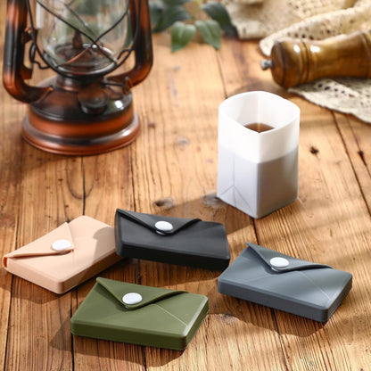 LemonRoad Silicone Folding Camping Cup Card Design Collapsible Silicone Travel Cup Waterproof 250 ml for Camping Outdoors International Travel(Green)