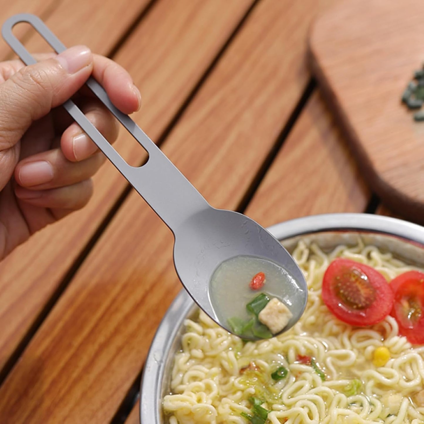 3-in-1 Camping Utensils, Portable Stainless Steel Spoon, Fork and Knife Combo Set for Outdoor Camping Hiking Picnic Travel