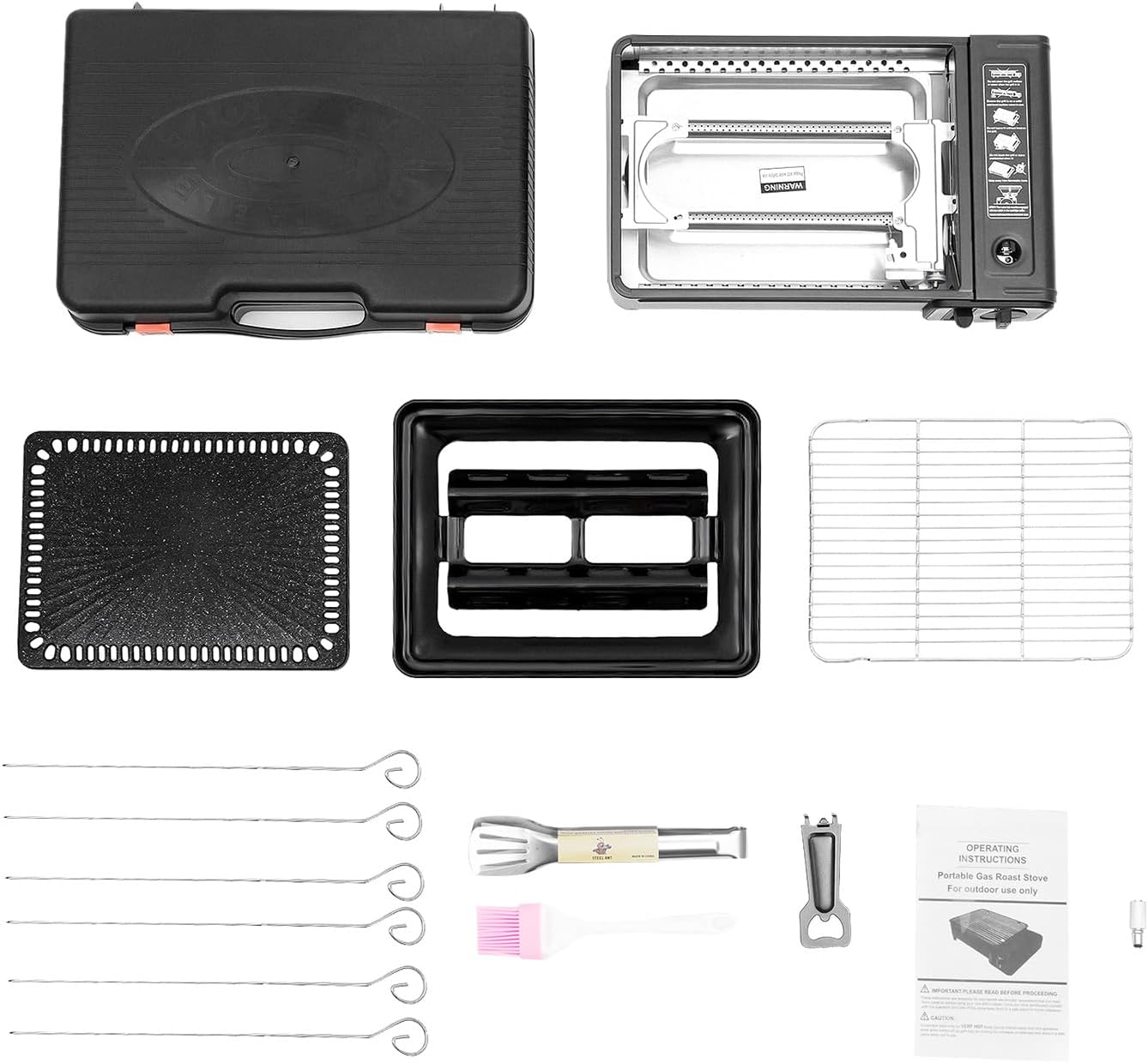 Dual Fuel Camping Stove | Windproof Portable Gas Stove with Adjustable Flame | Butane & LPG Outdoor Cooker | Lightweight Design(7.05lbs) for Backpacking, Hiking & Emergency Cooking