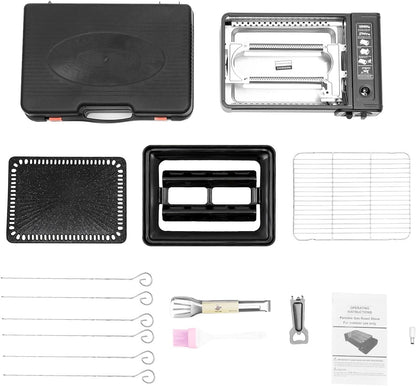 Dual Fuel Camping Stove | Windproof Portable Gas Stove with Adjustable Flame | Butane & LPG Outdoor Cooker | Lightweight Design(7.05lbs) for Backpacking, Hiking & Emergency Cooking