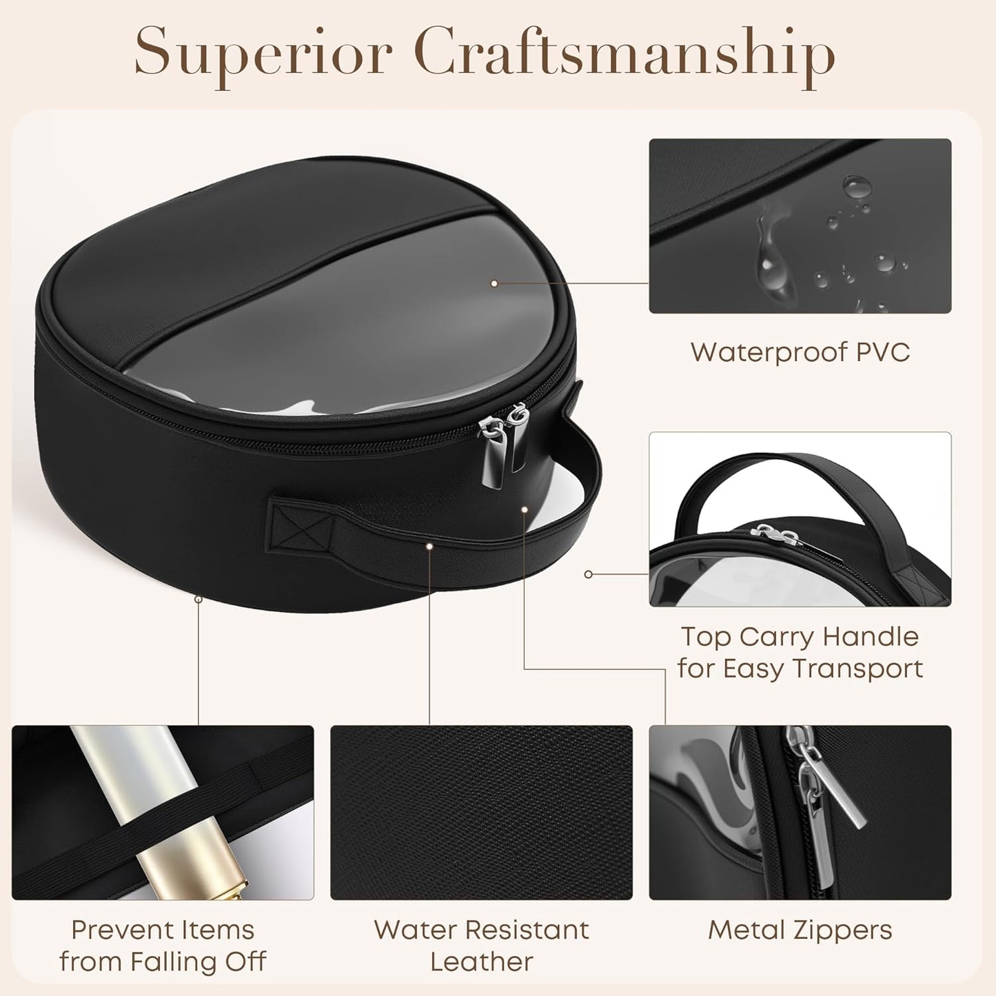 Clear Toiletry Bag, Travel Makeup Bag, Large Transparent Cosmetic Bag with Zipper，Organize Cosmetics & Skincare Essentials (Large)