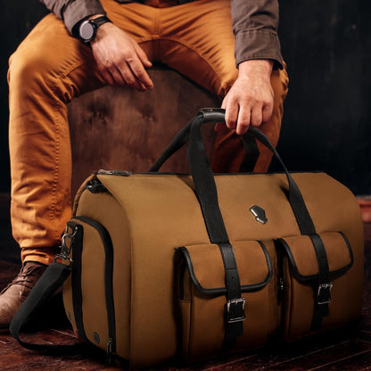 WELKINLAND 48H Garment Duffle Bags For Travel,10-Pockets Carry On Garment Bag, 3 Suit Travel Bags, 62L 2-In-1 Garment Duffel Bag, Convertible Garment bag, Boardable Garment Bag