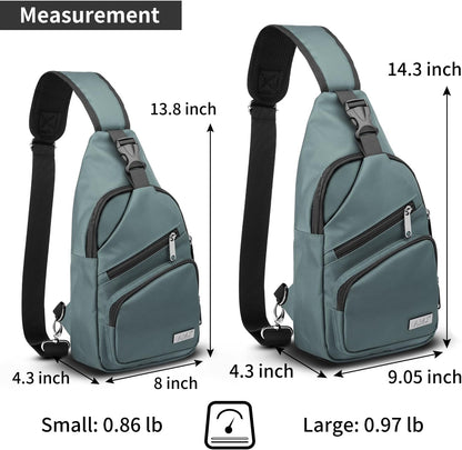 AMJ Crossbody Sling Bag Men Women, Casual Shoulder Backpack, Chest Daypack Satchel for Hiking Travel
