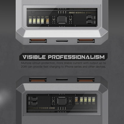 megacom Power Bank 10000mAh/37Wh with Type-C in/Output 20W & USB-A Output x 2, LED Indicate Capacity (Model:ME-1033)