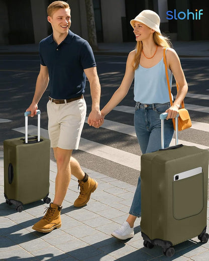 Slohif Luggage Cover for Suitcase Tsa Approved Protector - Luggage Sleeve Suit Case Cover Travel Stretch Large Baggage Case Protective Washable Fit 29-30 Inch Green