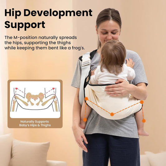 Baby Carrier Newborn to Toddler, Baby Sling Carrier, Toddler Carrier 25-60 lbs with Adjustable Straps, Soft Padded Edges, Lightweight and Travel-Friendly Newborn Baby Carrier