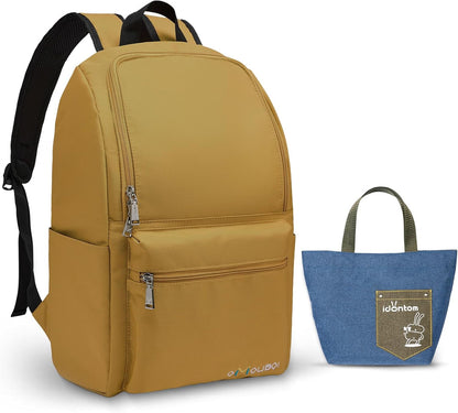 OMOUBOI Casual Daypacks Superbreak Backpack 14 inch Laptop Backpack for Women & Men Fits Tourism Business (Ginger)