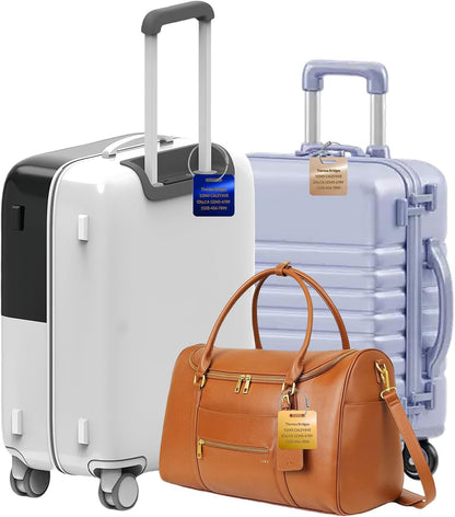 (5Pack Made in USA) Custom Personalized Luggage Tags-Customized Unique tag for Suitcase Backpack Travel,Bags (Wine red (3.8×2))