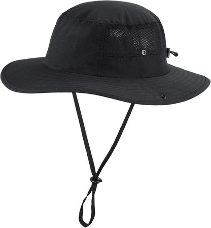 Home Prefer UPF50+ Mens Sun Hat Wide Brim Womens UV Protection Beach Bucket Hat for Fishing Hiking Snap Up Cowboy Hat