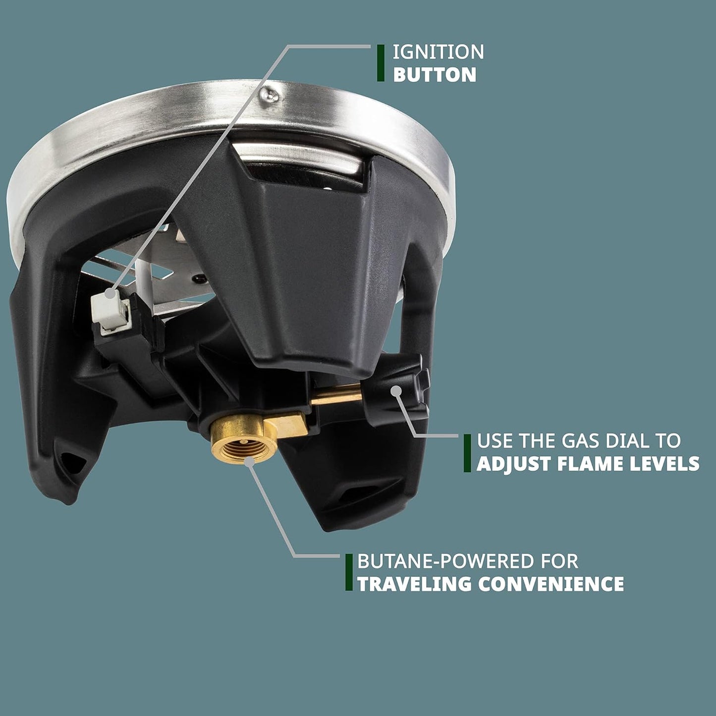 HikeCrew Portable Gas Powered Stove top & Cooking System, Compact Camping Cooktop with 1L Pot, Silicone Lid, Folding Handle & Carry Bag, Perfect for Camping, Hiking, Backpacking, Survival & Emergenc