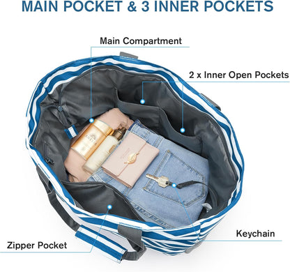 G4Free Beach Bag, Waterproof Sandproof Beach Tote Bag, Large Capacity Foldable for Women