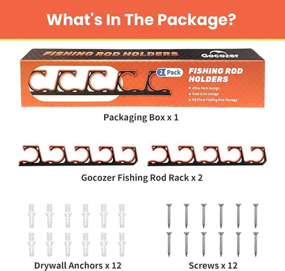 Fishing Rod Holder for Garage, H5 Wall or Ceiling Mounted Fishing Pole Holders - Image 8