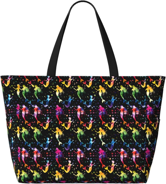 Beach Bag for Women Beach Tote Bag Waterproof Sandproof Large Bags with Zipper Big Capacity for Vacation Travel