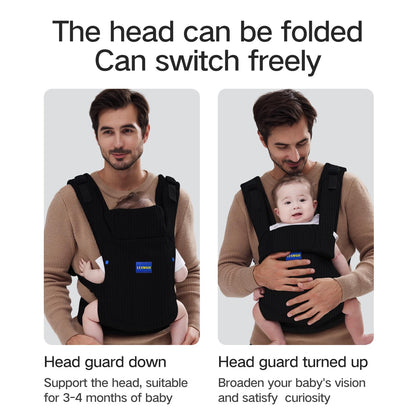 Baby Carrier Newborn to Toddler,Newborn Carrier(7-25lbs) with Head Support, Cozy Baby Wrap Carrier, with Hook&Loop for Easily Adjustable, Soft Fabric (Breathable Black) (Summer-Black)