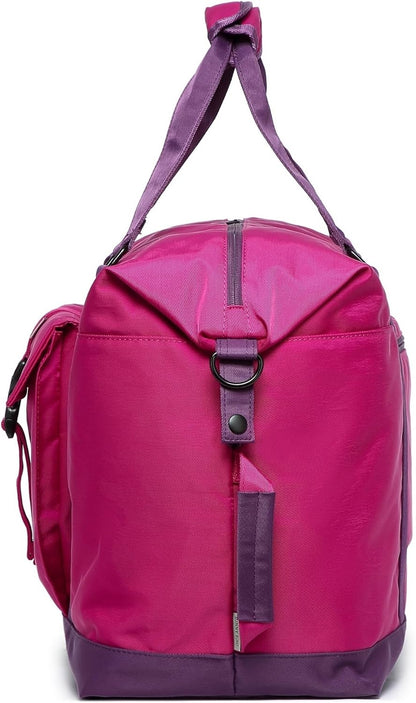 SUNNY BIRD Duffel with Utility Pouch, 40L Weekender Overnight Bag with Shoe Compartment for Travel and Sports (Purple)