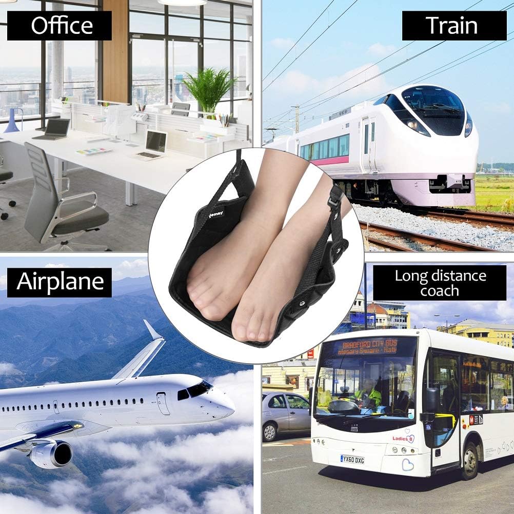 Airplane Foot Rest (Travel Comfortably), Perfect Airplane Travel Essentials, Portable Foot Hammock Airplane Plane Travel Accessorie, Long Flight Essentials, Relax your feet & Leg Airplane Foot Hammock