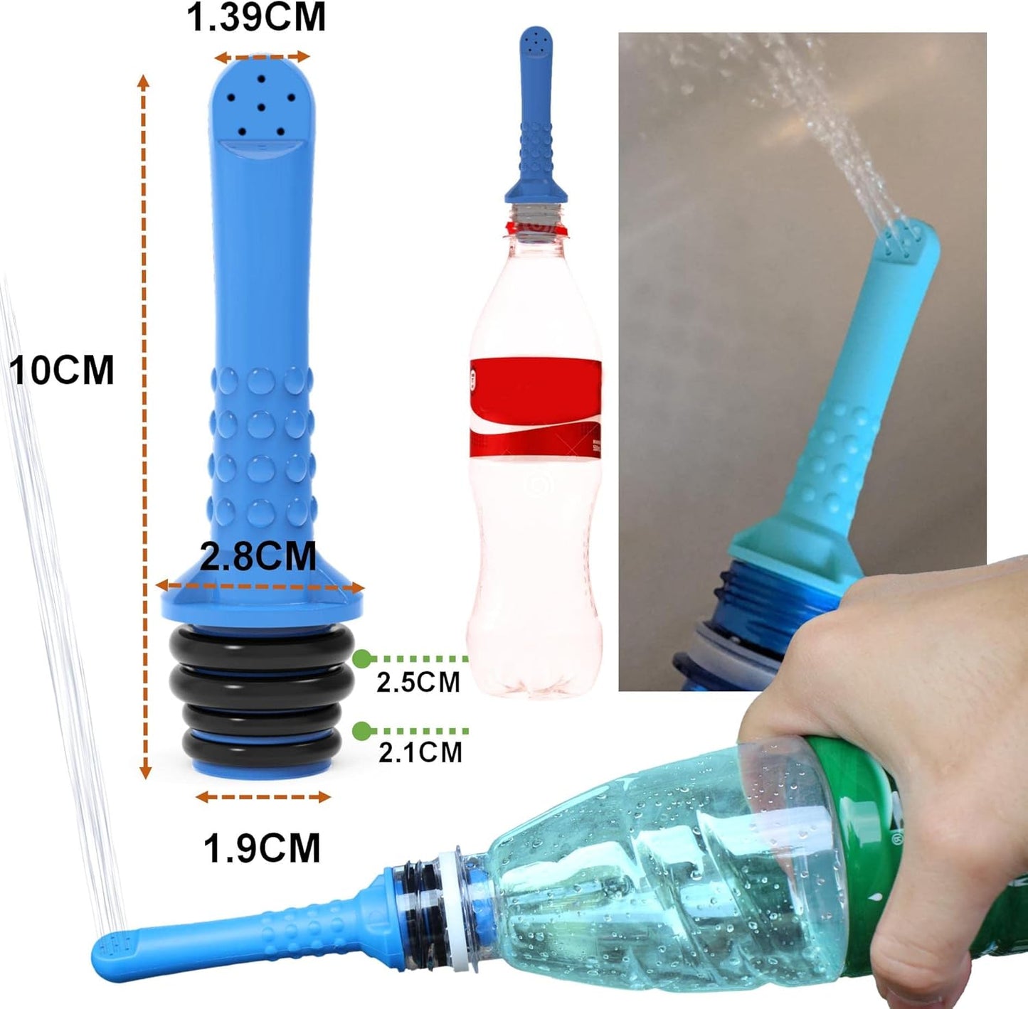 2PCS-Pack 2in1 Vaginal Douche Perineal Irrigation 650ML Portable Bidet + Pocket Bidet Pipe, Travel Bidet with Waterproof Cap, Peri Bottle for Postpartum Essentials