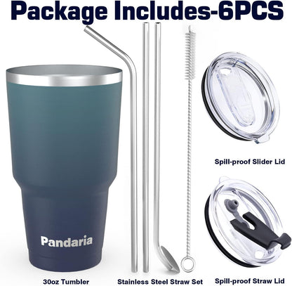 30 oz Tumbler Cup with Lids and Straws, 100% Leak-Proof, Cupholder Friendly Insulated Cup with Straw, Double Wall Powder Coated Stainless Steel Tumbler, Ideal Gift for All Occasions (Boss)