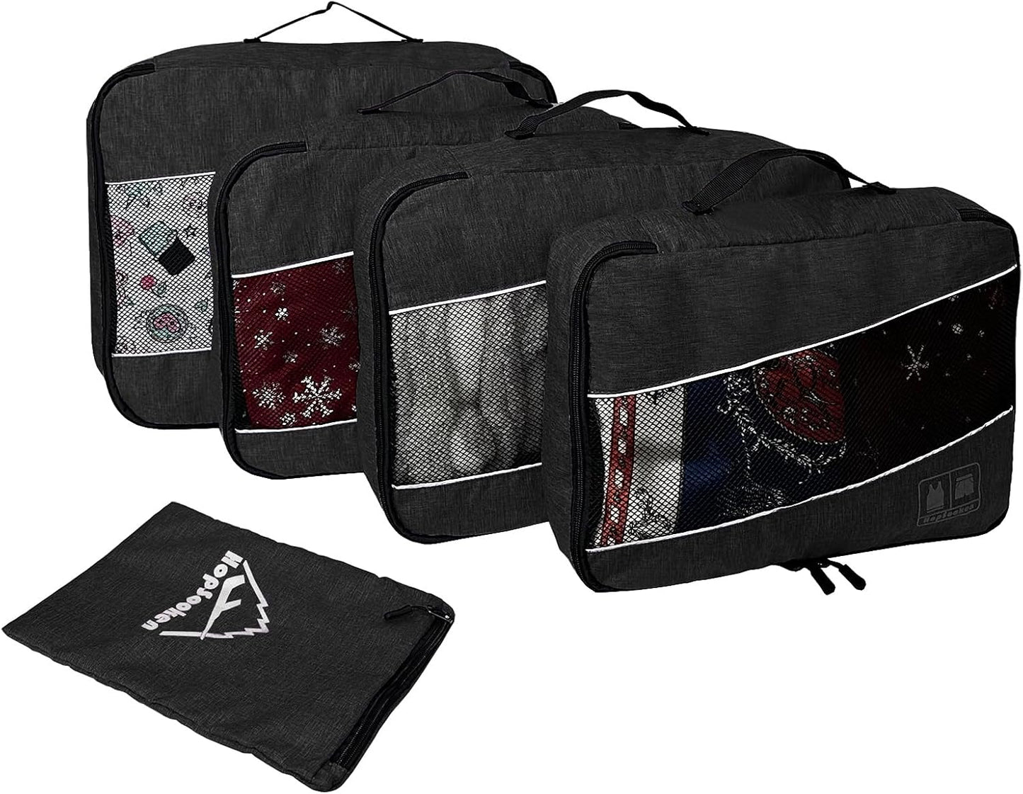 5 Set Packing Cubes for Travel Large Suitcase Luggage Organizer Bags Travel Accessories Vacation 4 Cubes 1 Laundry Pouch Bag