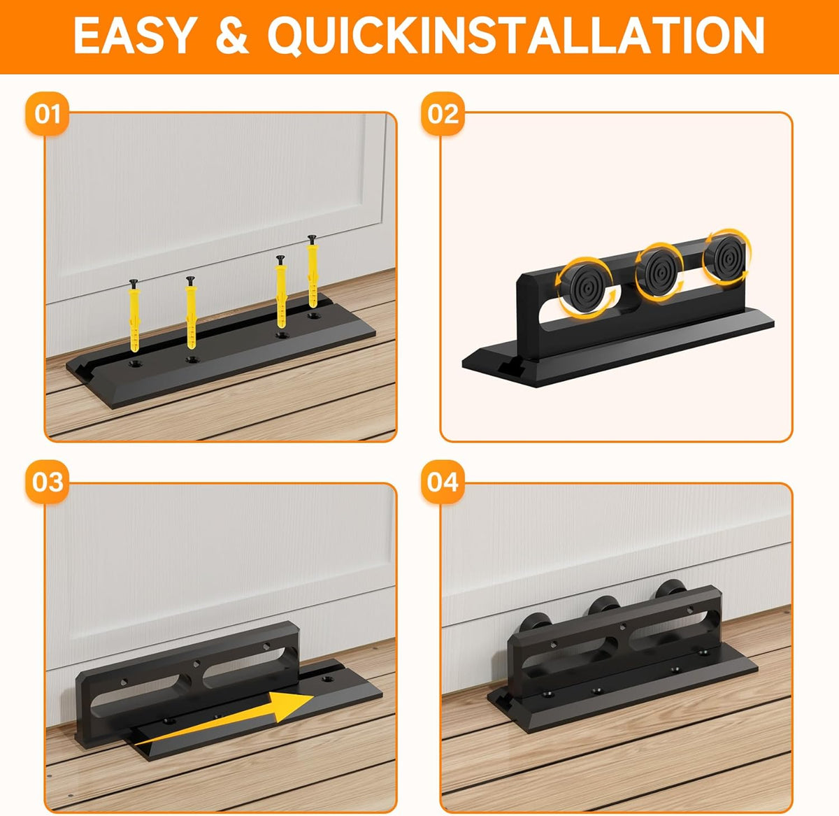 Door Security Bar, French Security Door Brace, Security Door Barricade, Withstands 3000 Lbs, Prevents Entry Burglaries Home Invasions