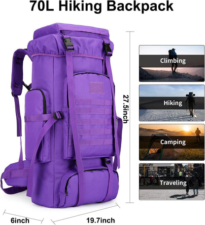 Hiking Backpack for Men 70L/100L Camping Backpack Military Rucksack Molle 3 Days Assault Pack for Climbing