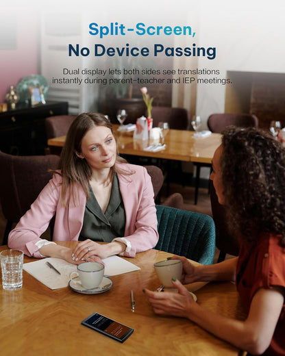 AI Language Translator Device — 60 Languages, Real-Time Split-Screen & Two-Way Instant Voice Translation, 18 Offline Packs, 2-Year Global Data for K-12 Education, Business, Travel