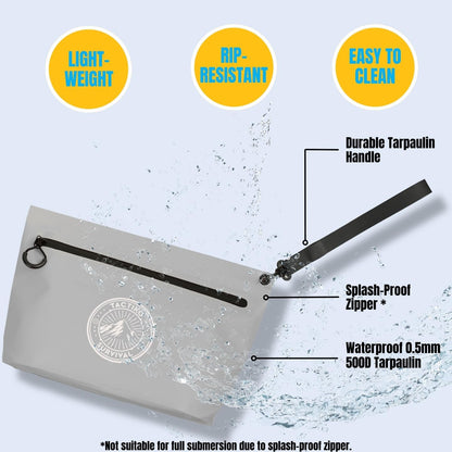 3-Pack Tactiko Heavy-Duty Splash Water Resistant Zipper Pouches - Hold-All Organizers for Dry Bags, Travel Bags (3, Black/Gray/Green)