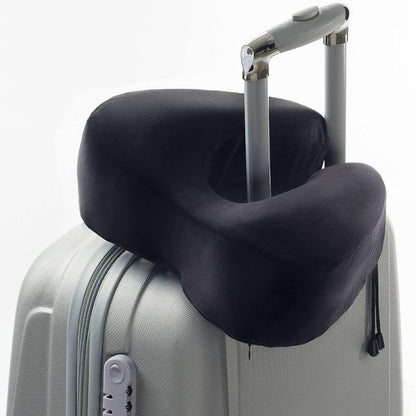 Lewis N. Clark Contoured Memory Foam Hexform Travel Cervical Neck Pillow for Shoulder & Neck Pain, Airplane, Camping, Kids & Adults, Premium, Black