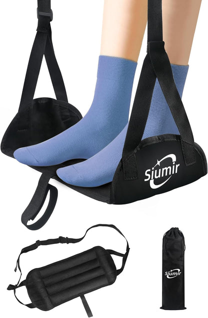 Airplane Foot Hammock, Upgraded Anti-Squeeze Foot Rest for Plane Travel - Relax Your Feet with Better Support, Thickened Foam, Portable Design, and More Comfortable Foot Sling