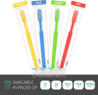 1000 Prepasted Toothbrushes Individually Wrapped - Disposable Toothbrushes with Toothpaste Built in - Single Use Waterless Tooth Brush with Soft Bristles for Hotel, Camping, Travel, Office