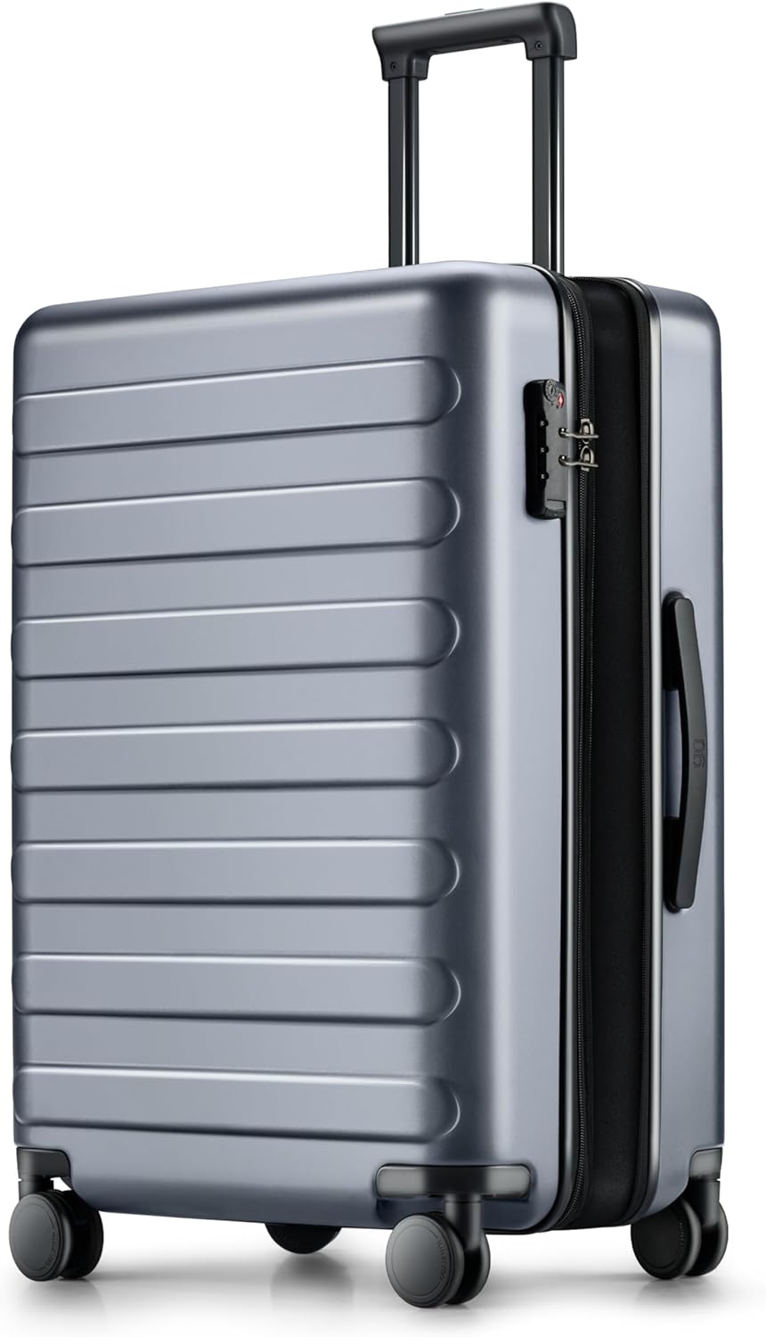 Carry on Luggage 22 X 14 X 9 Airline Approved, 20 Inch Luggage for 3-5 Days Travel, Double Spinner Wheels, 100% Hardshell PC, TSA Lock (00-Grey (Expandable), Checked 24-Inch)