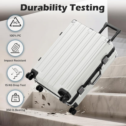 Krute Aluminum Frame Carry On Luggage 20 Inch Zipperless Luggages USB Charger Hardside PC Suitcase With Spinner Wheels Airline Approved Hard Shell Suitcases with TSA Lock (1 Piece)