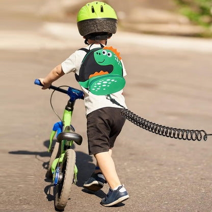 Accmor Toddler Harness Backpack Leash + Black Anti Lost Wrist Link, Cute Dinosaur Kids Backpack with Wristband Tether Strap, Mini Child Backpack Protection Leashes for Boys Girls Aged 1-3 Years