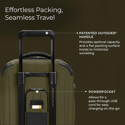 Briggs & Riley Domestic 22" Carry On Expandable Spinner - Luggage for Travel, Suitcases with Wheels, Softside Rolling Bag for Men & Women - ZDX Collection, Hunter