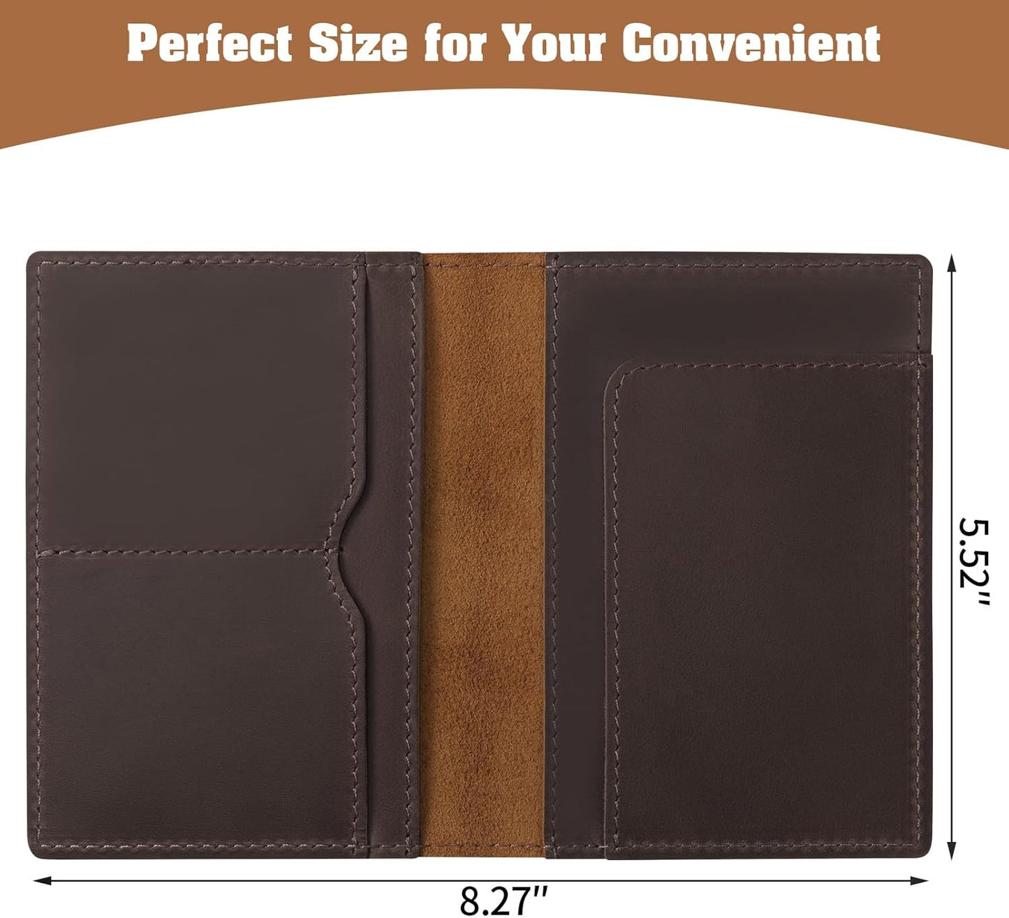 Jack&Chris Leather Passport Holder, Handmade Passport cover, Travel Wallet Cover Case for Men and Women, Leather Travel Documents Organizer Protector, JC107