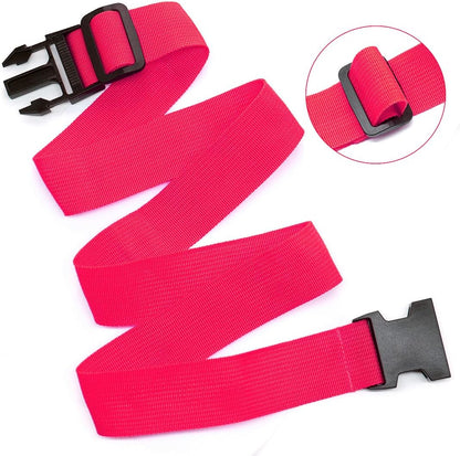 2Pack Luggage Straps for Suitcases, Travel Connector for Carry On Bag, Add Bag to Connect Two Suitcases, Adjustable Belt Attachment Accessories for Connect Your 3 Luggages, Rose