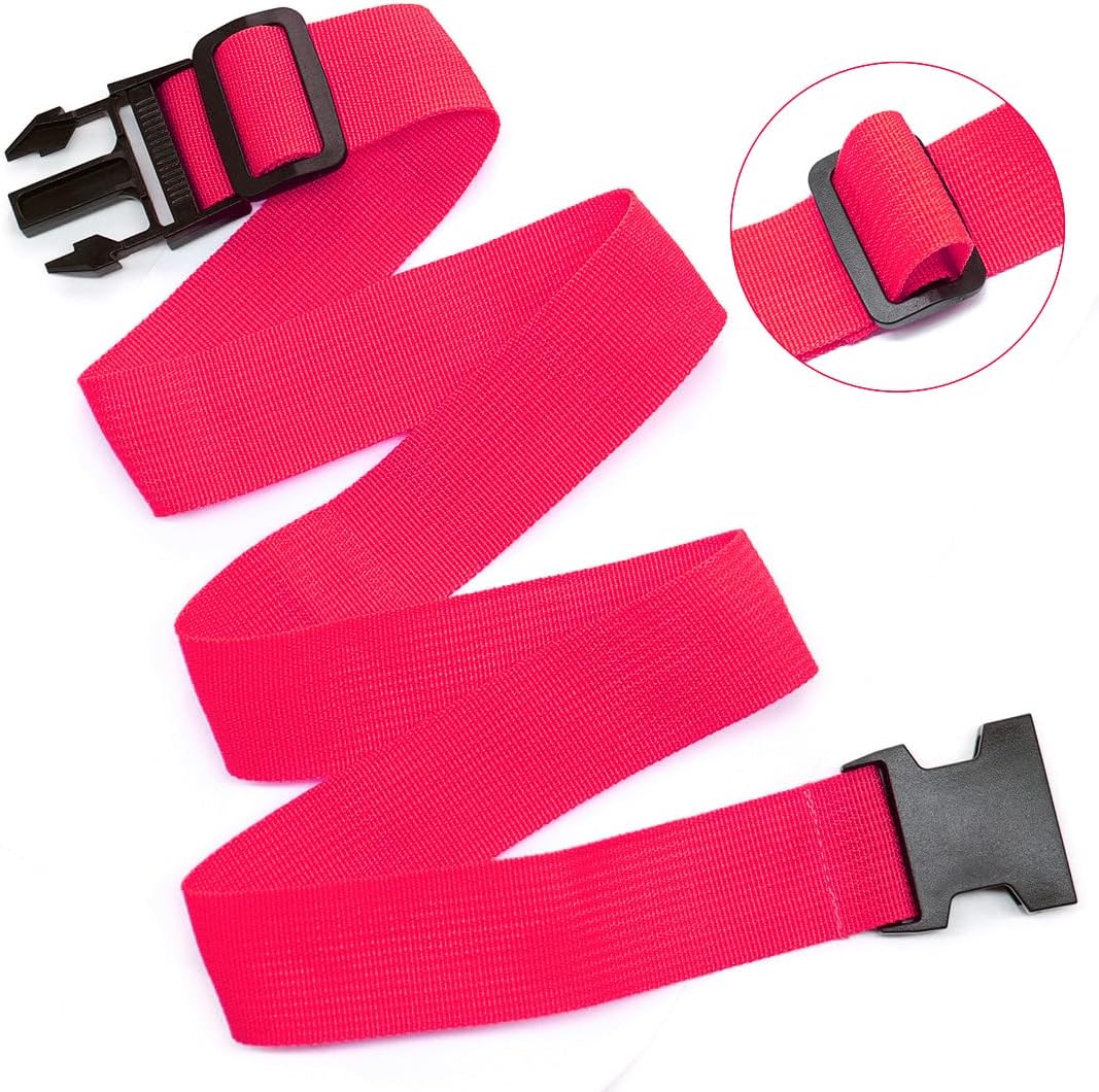 4Pack Luggage Straps for Suitcases, Travel Connector for Carry On Bag, Add Bag to Connect Two Suitcases, Adjustable Belt Attachment Accessories for Connect Your 3 Luggages, Rose