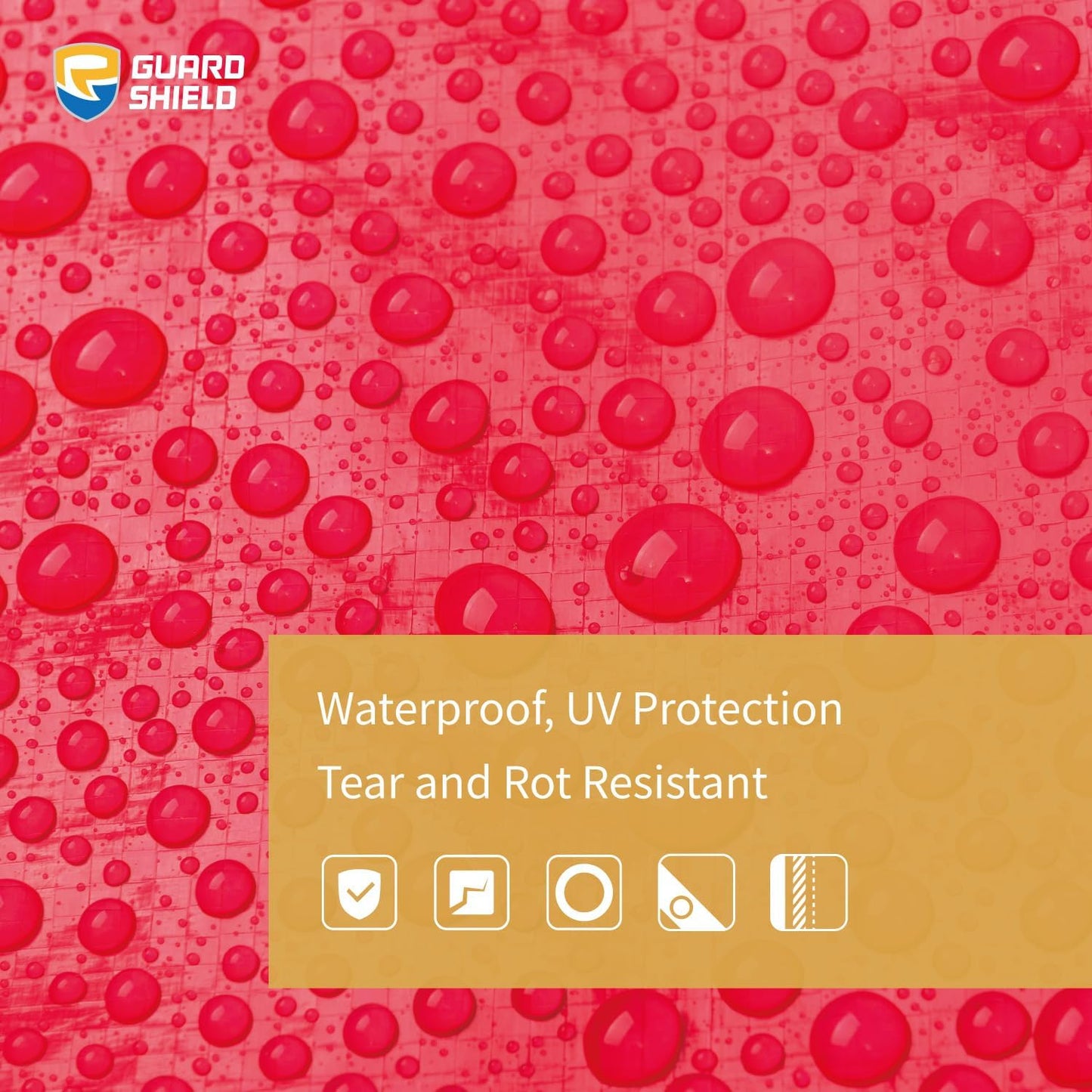 GUARD SHIELD Red Tarp 8x10 Feet Tarps High Visibility Outdoor Poly Cover Lightweight 6mil