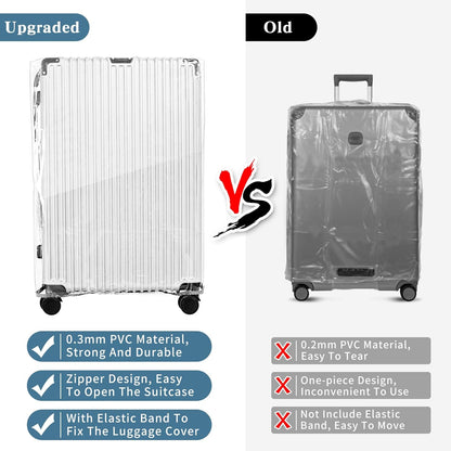 Yotako Upgraded Zippered Clear PVC Suitcase Cover, 28 Inch Luggage Covers for Suitcase Luggage Protector Cover 28''